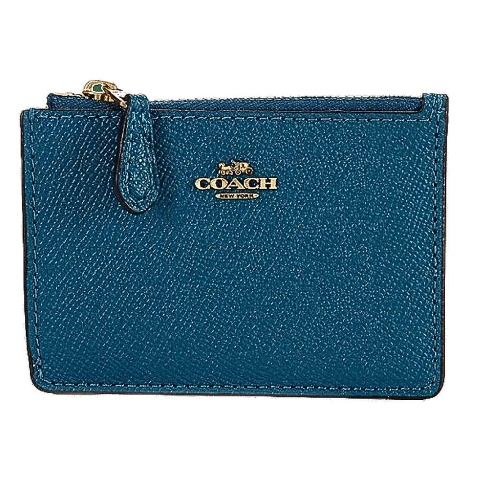 Coach - Logo Leather Mini Skinny ID Case - Turquoise